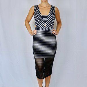 Unique Black and White Dress with Cutouts